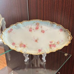 Antique CFH GDM France Oblong Serving Platter 13" Long 6.38" Wide 1.12 High